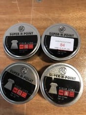 QTY OF SUPER-H-POINT .22 CALIBRE PELLETS - PLEASE NOTE, THIS AUCTION IS 18+ ONLY - ALL BUYERS WILL BE REQUIRED TO PRESENT I.D UPON COLLECTION TO MATCH THEIR INVOICE. UNDER NO CIRCUMSTANCES WILL LOTS