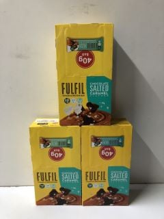 3 X BOXS OF FULFIL CHOCOLATE SALTED CARAMEL FLAVOUR PROTEIN BAR - BEST BEFORE 12/09/2024