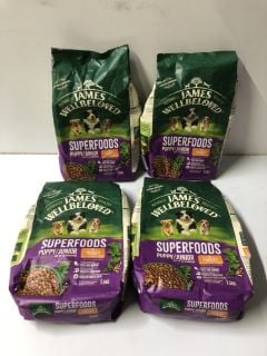 4 X JAMES WELLBELOVED SUPERFOODS PUPPY / JUNIORS 1.5 KG - BEST BEFORE 29/10/2024