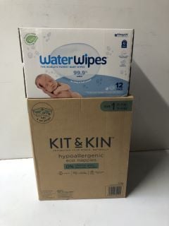 2 X SANITARY PRODUCTS TO INC KIT & KIN HYPOALLERGENIC ECO NAPPYS