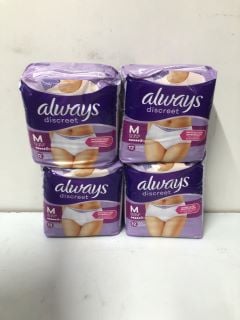 2 X BOXS OF ALWAYS DISCREET COMPLETE PROTECTION PANTS - SIZE 8-14 UK M