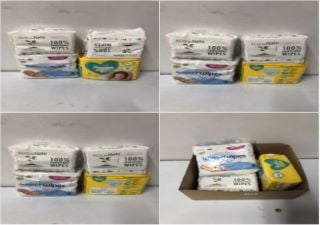 BOX OF ITEMS TO INC PAMPERS NEW BABY NAPPIES - SIZE 0