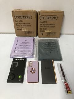 BOX OF ITEMS TO INC TECH MD CASE FOR IPHONE 12