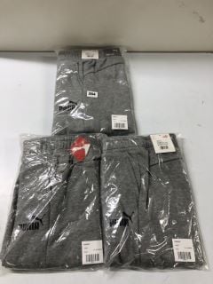 3 X PUMA GREYREGULAR FIT CHILDRENS JOGGERS SIZE 13 - 14 YEARS