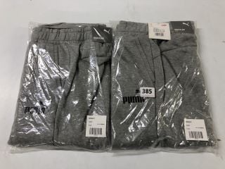 2 X PUMA GREYREGULAR FIT CHILDRENS JOGGERS SIZE 13 - 14 YEARS