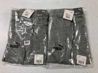 2 X PUMA GREYREGULAR FIT CHILDRENS JOGGERS SIZE 13 - 14 YEARS