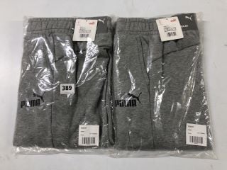 2 X PUMA GREYREGULAR FIT CHILDRENS JOGGERS SIZE 13 - 14 YEARS