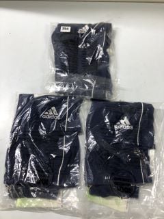 3 X ADIDAS DARK BLUE CHILDRENS SHORTS - SIZE 15 - 16 YEARS