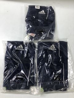 3 X ADIDAS DARK BLUE CHILDRENS SHORTS - SIZE 15 - 16 YEARS