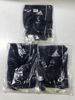 3 X ADIDAS DARK BLUE CHILDRENS SHORTS - SIZE 15 - 16 YEARS