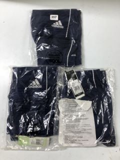 3 X ADIDAS DARK BLUE CHILDRENS SHORTS - SIZE 15 - 16 YEARS