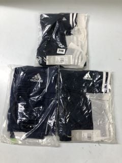 3 X ADIDAS DARK BLUE CHILDRENS SHORTS - SIZE UK 2XL