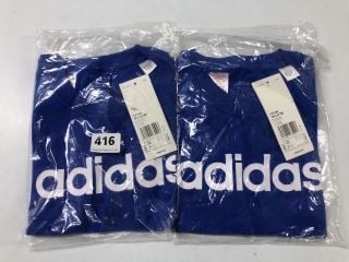 2 X ADIDAS CHILDRENS BLUE T SHIRT - SIZE 6 - 7 YEARS