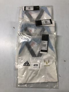 3 X ADIDAS CHILDRENS WHITE MESSI SHIRT - SIZE 4 - 5 YEARS