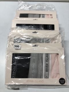 4 X RIVER ISLAND WOMANS 3 PACK BRIEFS - SIZE M