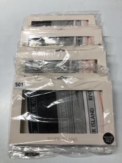 4 X RIVER ISLAND WOMANS 3 PACK BRIEFS - SIZE M