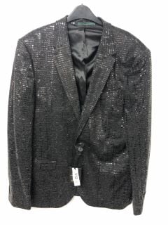 RIVER ISLAND BLACK SEQUIN BLAZER - SIZE 44R - RRP £90.00