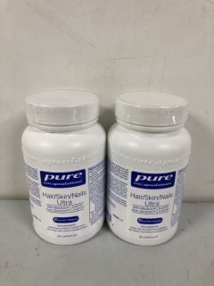 2 X PURE ENCAPSULATIONS HAIR / SKIN / NAILS ULTRA 60 CAPSULES - TOTAL RRP £104.00