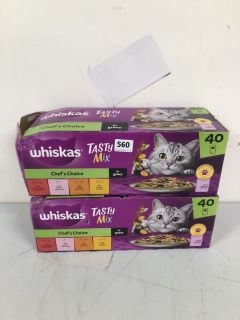 2 X WHISKAS TASTY MIX CHEFS CHOICE IN GRAVY - BEST BEFORE 17/08/2026