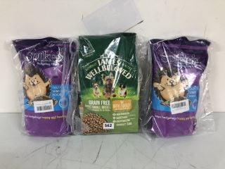 3 X PET PRODUCTS TO INC JAMES WELLBELOVED GRAIN FREE ADULT SMALL BREED - BEST BEFORE 14/03/26