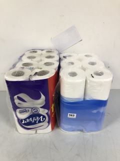 2 X TOILET ROLLS TO INC VELVET CLASSIC QUILTED TOILET ROLL