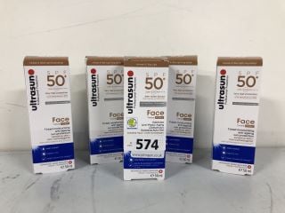 5 X ULTRASUN SPF 50 TINTED MOISTURISING AITI AGING SUN PROTECTION - TOTAL RRP £140.00