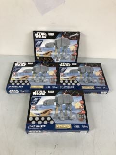 4 X STAR WARS AT AT WALKER 3D WOODEN MODEL KIT