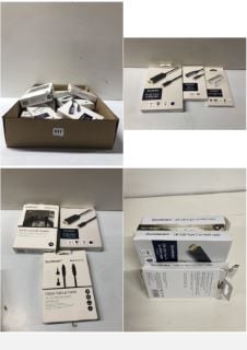 BOX OF SANDSTROM CABLES TO INC SANDSTROM USB TYPE C TO HDMI CABLE