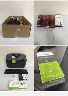 BOX OF ITEMS TO INC SAMSUNG 25W POWER ADAPTOR