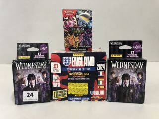 2 X PANINI WEDNESDAY STICKER PACKS RRP: £14.99 PER PACK & PANINI ADRENALYN XL ENGLAND TOURNAMENT EDITION OFFICIAL TRADING CARD GAME RRP: £50.00