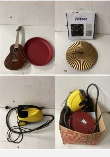 BOX OF ITEMS INC WALL CLOCK VINTAGE