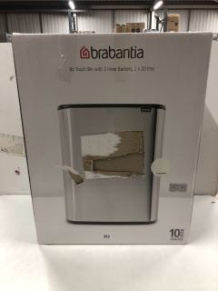 BRABANTIA BO TOUCH BIN WITH 2 INNER BUCKETS, 2 X 30 LITRE