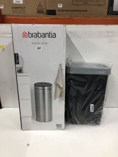 2 X ITEMS INC BRABANTIA TOUCH BIN, 30 LITRE