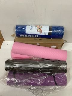 QTY OF GYM ITEMS INC EXTRA THICK YOGA & PILATES MAT 1/2"