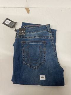 TRUE RELIGION RELAXED STRAIGHT RICKY JEANS SIZE: 36