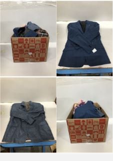 BOX OF CLOTHES IN VARIOUS SIZES AND DESIGNS