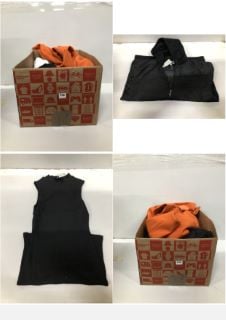 BOX OF CLOTHES IN VARIOUS SIZES AND DESIGNS