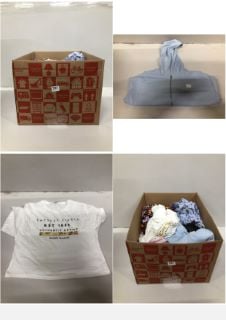 BOX OF CLOTHES IN VARIOUS SIZES AND DESIGNS