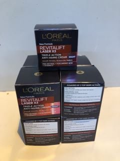 QTY OF LOREAL PARIS REVITALIFT LASER X3 TRIPLE ACTION ANTI-AGING CREAM