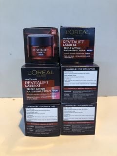 QTY OF LOREAL PARIS REVITALIFT LASER X3 TRIPLE ACTION ANTI-AGING CREAM