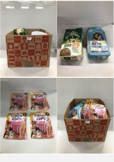 BOX OF PET ITEMS INC DOG TREAT CHURU ROLLS (BB: 19/10/24)