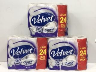 2 X PACKS OF VELVET TOILET ROLLS