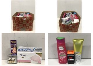 BOX OF ITEMS INC HERBAL ESSENCES SHAMPOO