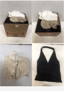 BOX OF PREMIUM DESIGNER CLOTHING IN VARIOUS SIZES & DESIGNS