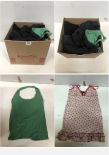 BOX OF PREMIUM DESIGNER CLOTHING IN VARIOUS SIZES & DESIGNS