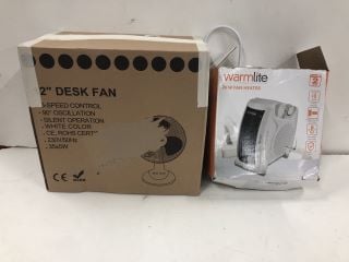 2 X ITEMS INC 12" DESK FAN