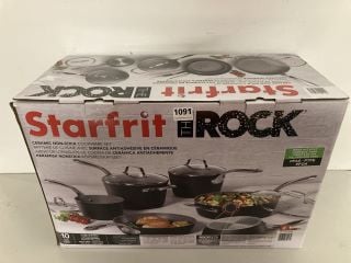 THE ROCK STARFRIT 10 PIECE CERAMIC NON-STICK COOKWARE SET