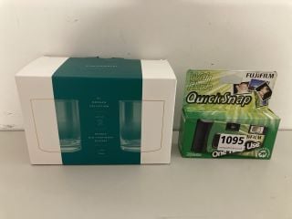 2 X ITEMS TO INCLUDE FUJIFILM QUICKSNAP ONE TIME USE CAMERA