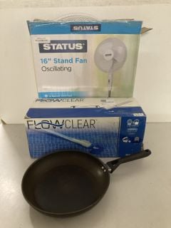 3 X ITEMS TO INCLUDE STATUS 16" STAND FAN