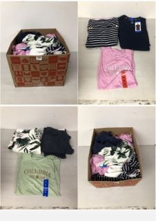 BOX OF CLOTHING IN VARIOUS SIZES AND DESIGNS